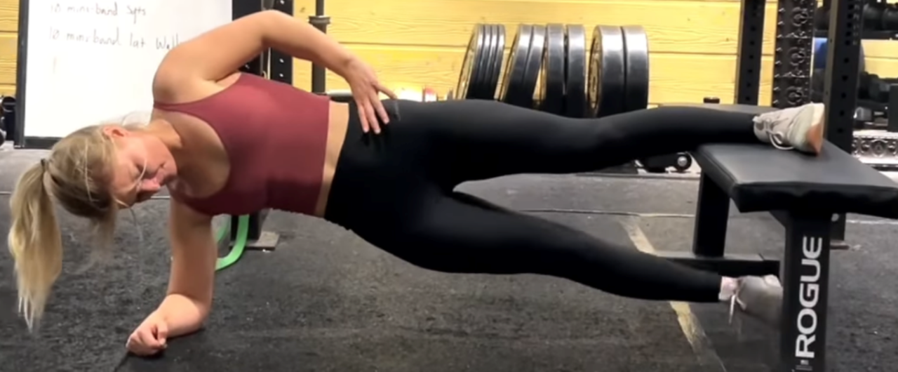 woman working out in a gym