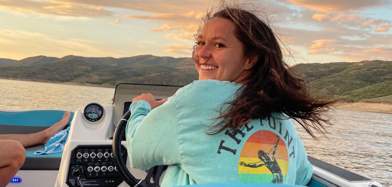 Kaylee Driving the Boat